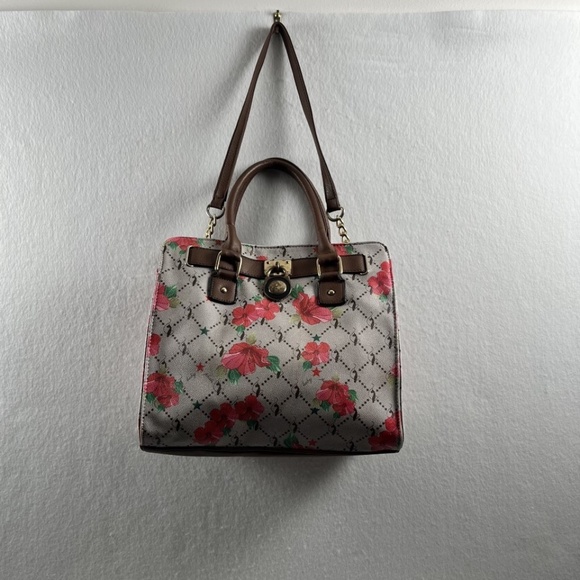 Vintage Retro Y2K Purse Cat Pattern Baby Phat Floral Lattice Tote by Kimora Lee - Picture 1 of 12